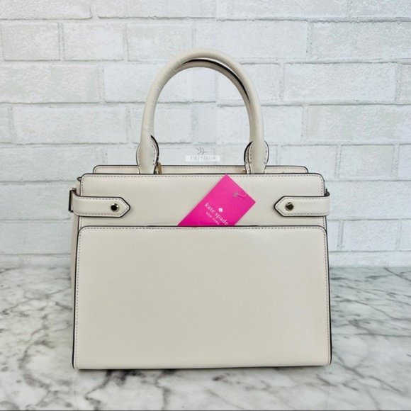 Kate Spade Staci Parchment White Medium Satchel Crossbody - Picture 5 of 10
